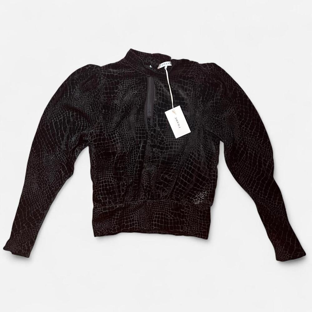 NWT Frame mock turtle neck puff sleeve long sleeve